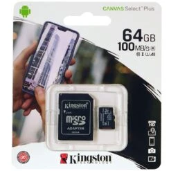 Kingston 64GB MicroSD Canvas Select Plus Memory Card + Adapter (SDCS2/64GB)