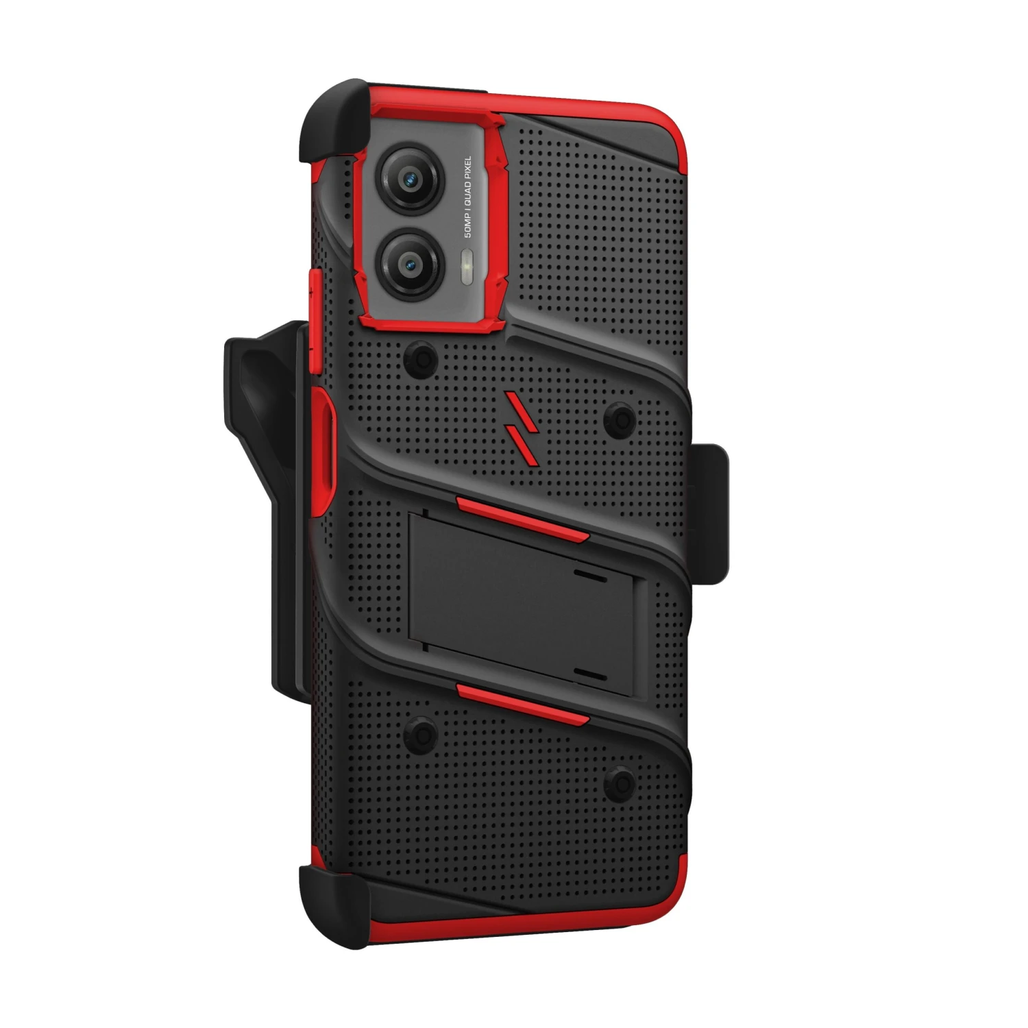 ZIZO BOLT Bundle Moto G Power 5G (2024) Case - Black / Red - Image 4