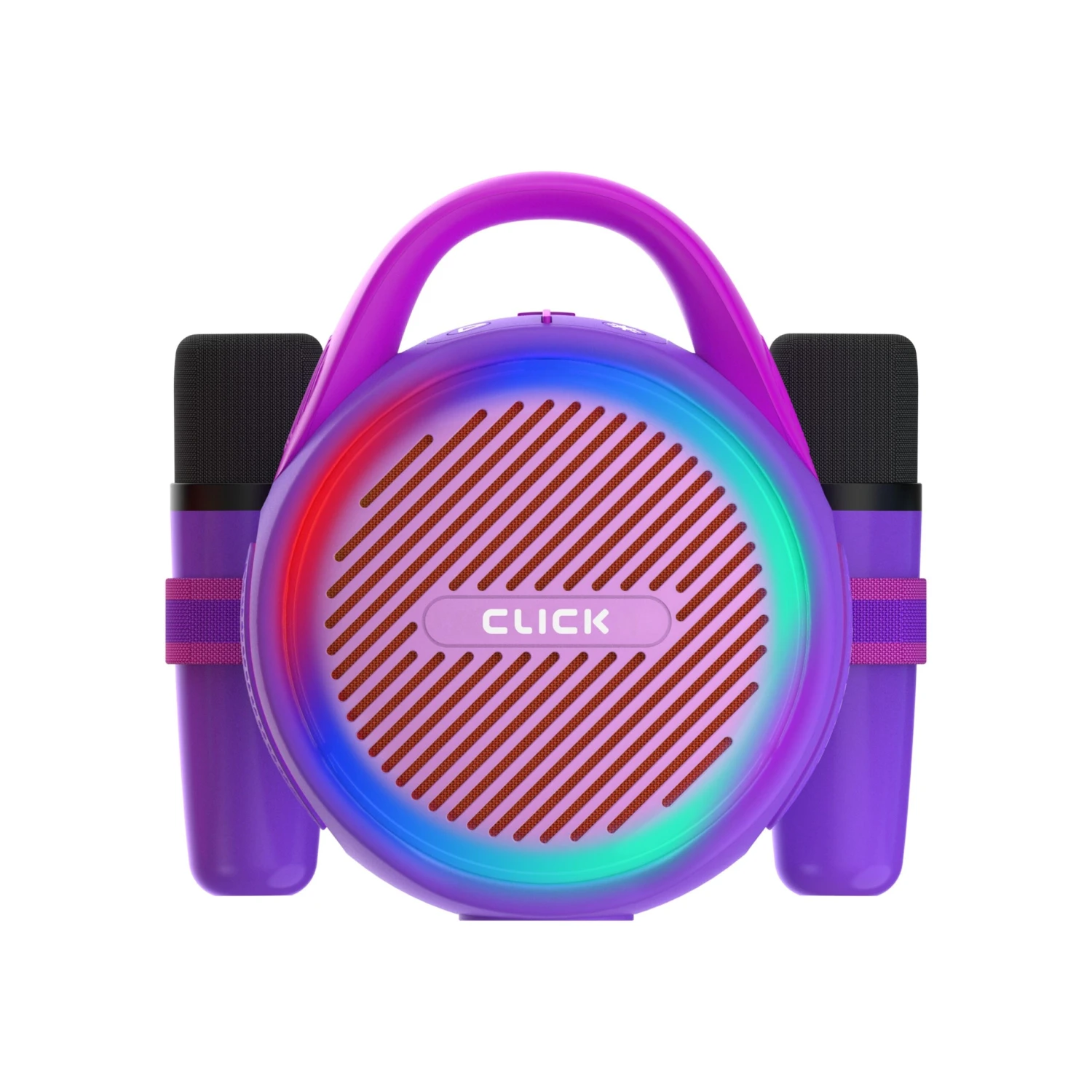 CLICK Mini Karaoke 20W Wireless Speaker With 2 Wireless Mics - Purple - Image 3