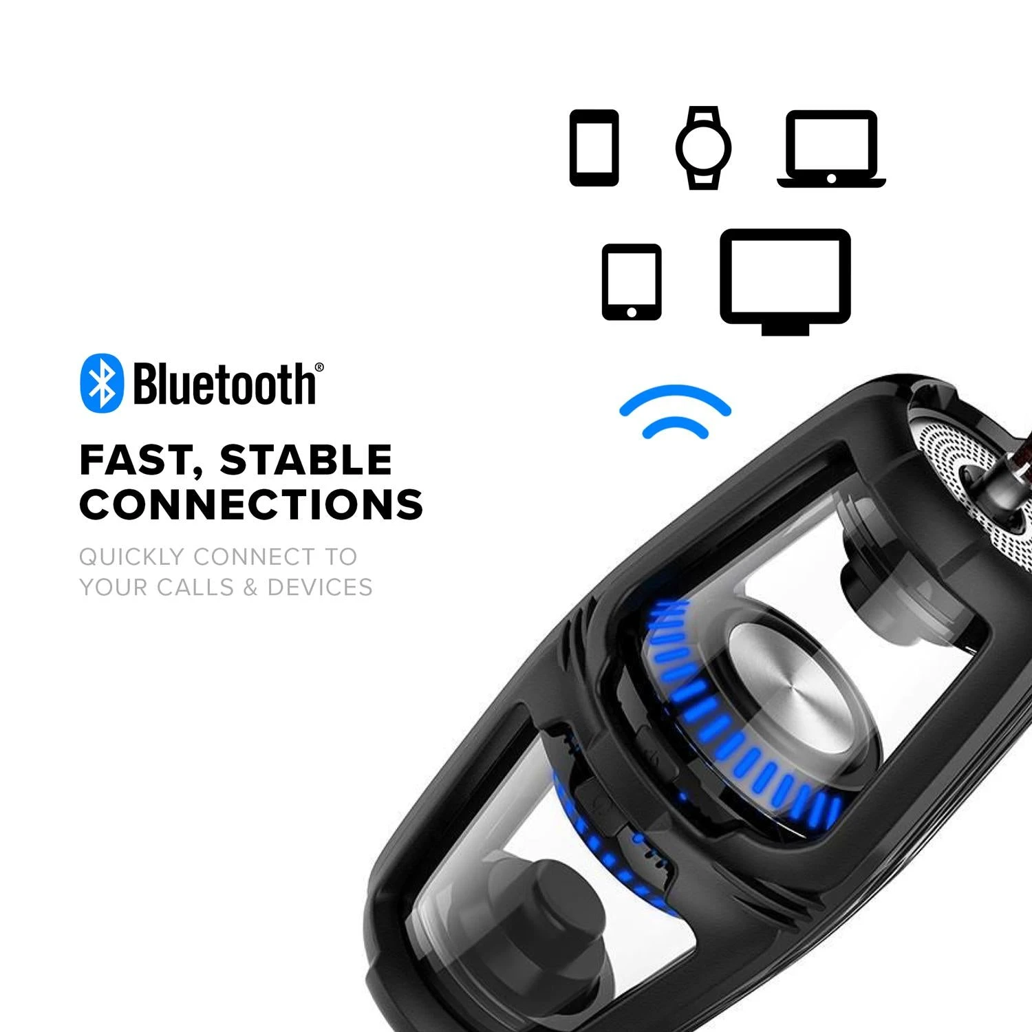 ZIZO THUNDER DUO Wireless Bluetooth Speaker (Black) - Image 4