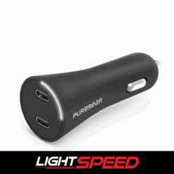 PureGear 36W Dual USB-C Car Charger - Black