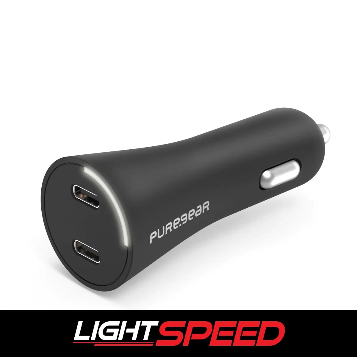 PureGear 36W Dual USB-C Car Charger - Black