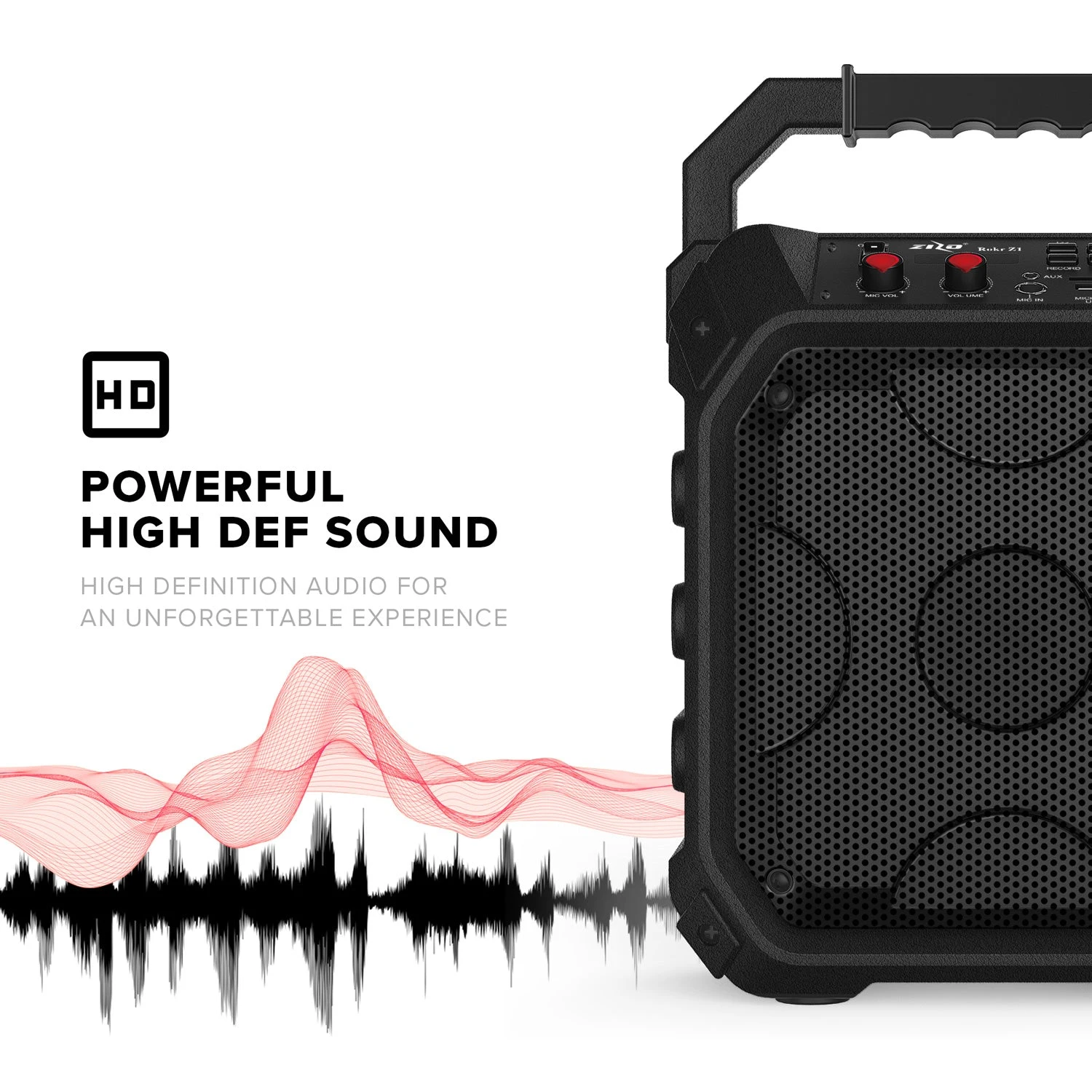 ZIZO Rokr Z1 Portable Bluetooth Speaker (Black) - Image 4