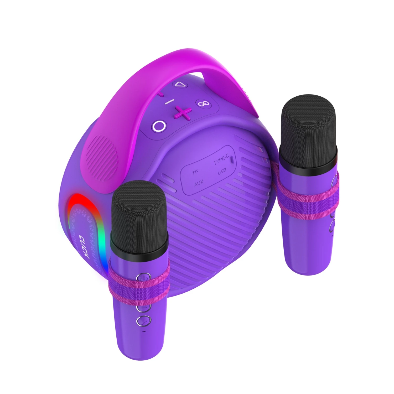 CLICK Mini Karaoke 20W Wireless Speaker With 2 Wireless Mics - Purple - Image 4