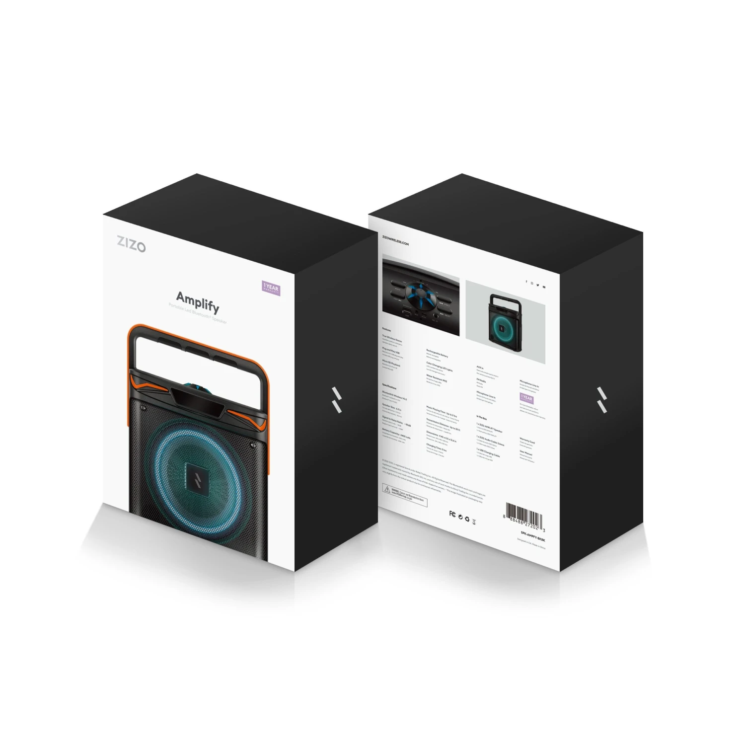 ZIZO AMPLIFY True Wireless 20W Speaker - Black & Orange - Image 6