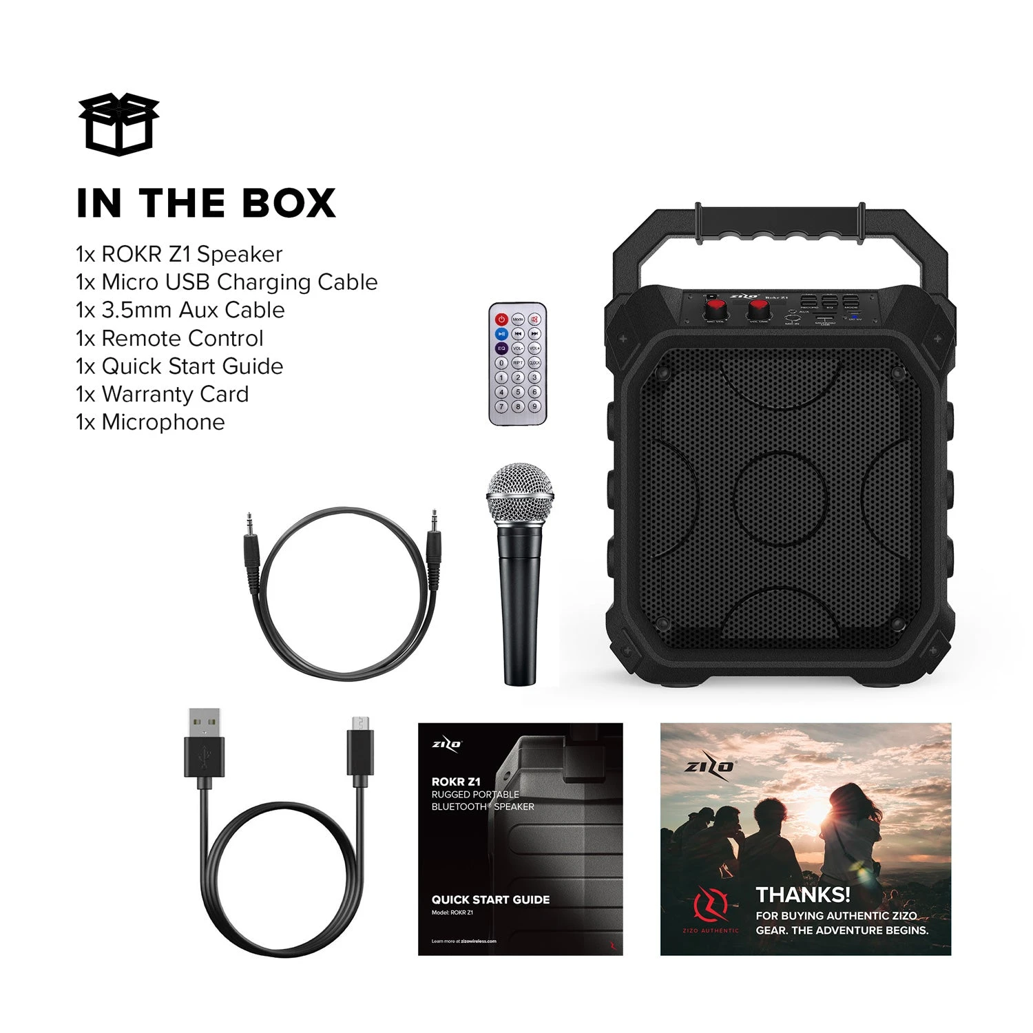 ZIZO Rokr Z1 Portable Bluetooth Speaker (Black) - Image 8