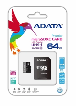 ADATA Micro SDHC Card W/ Adapter - 64GB Memory Card Class 10