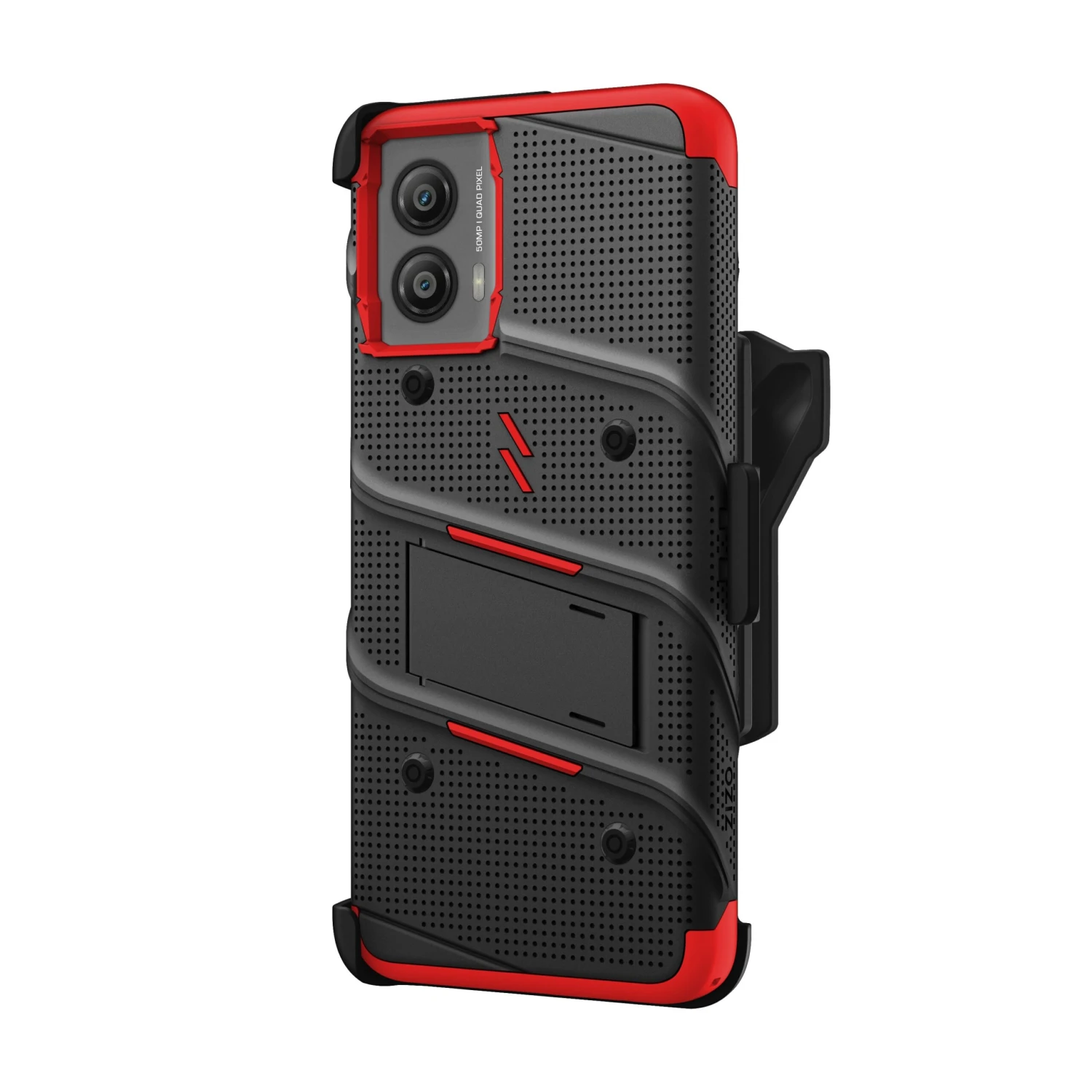 ZIZO BOLT Bundle Moto G Power 5G (2024) Case - Black / Red - Image 3