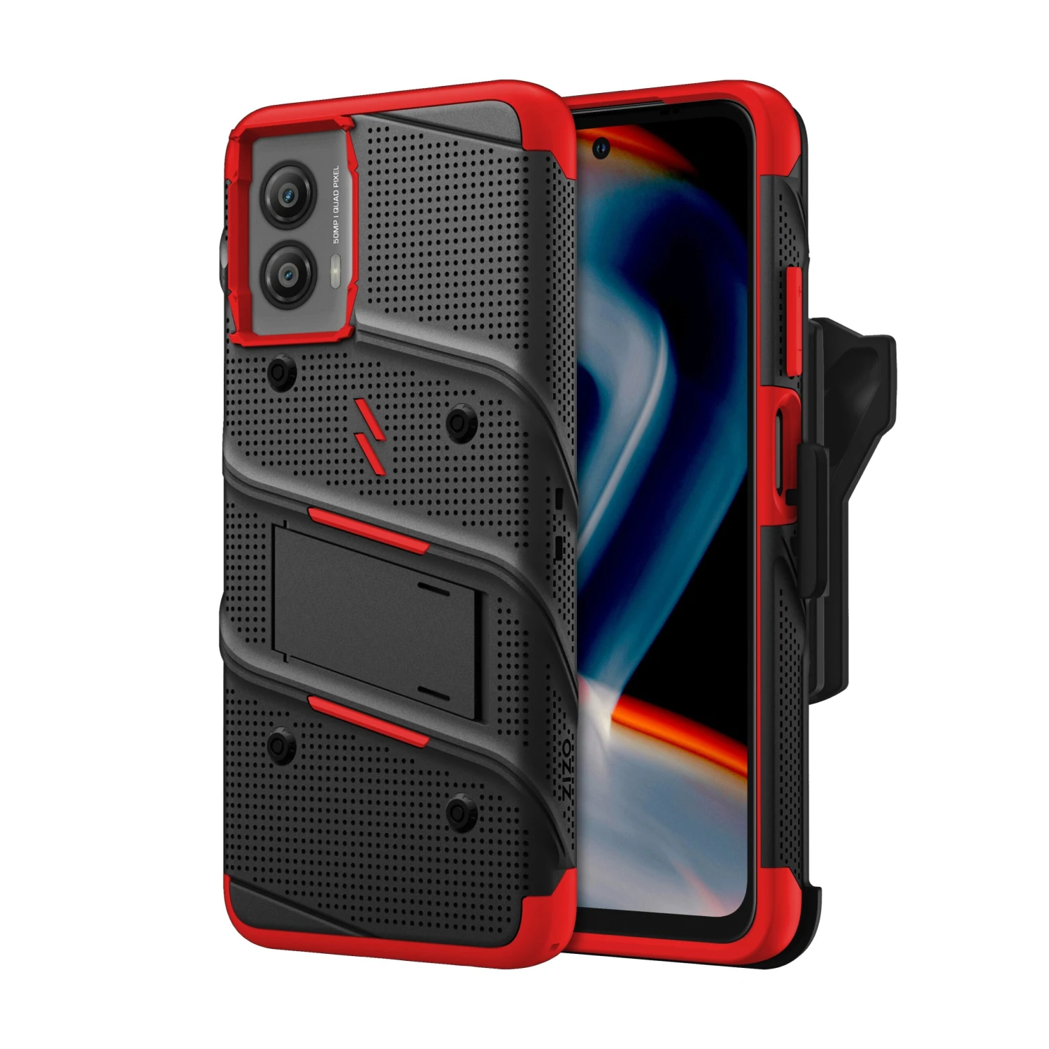 ZIZO BOLT Bundle Moto G Power 5G (2024) Case - Black / Red