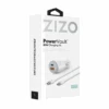 ZIZO PowerVault 30W Dual Port Car Charger Bundle + USB-C Cable + USB-A Adapter - White